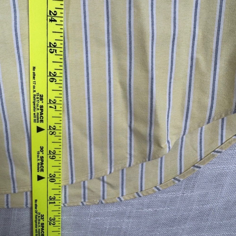 Ralph Lauren Button Shirt 17 34/35 Yellow Stripe Classic Fit Oxford Flesh Pony - Picture 12 of 16